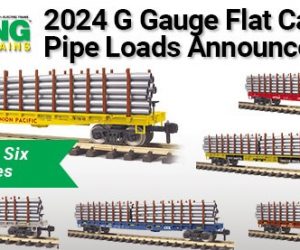 New RailKing One Gauge G Scale Flat Cars with Pipe Loads
